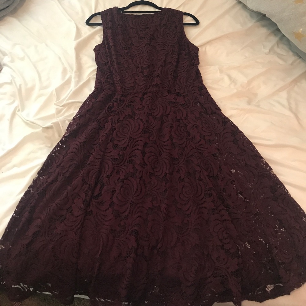 Red lace dress